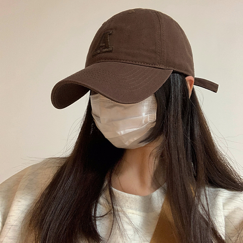 加大加深宽帽檐棒球帽女美式复古字母鸭舌帽百搭大头围显脸小帽子