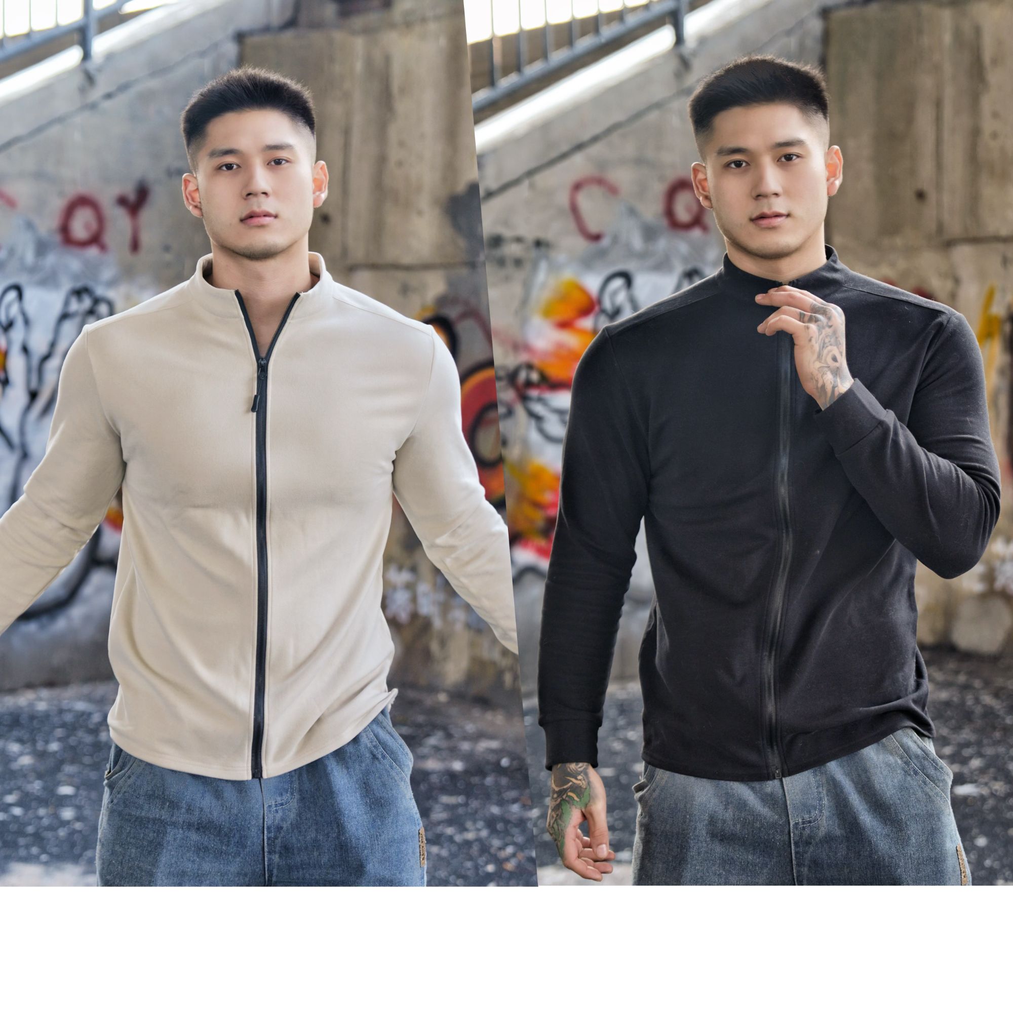 春季新款轻量夹克全拉链立领短袖户外休闲抓绒衣健身训练跑步长袖