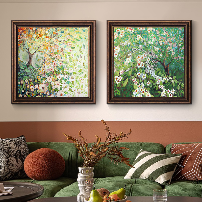 《春枝绽放》客厅挂画新款餐厅壁画卧室床头画美式沙发背景墙装饰画