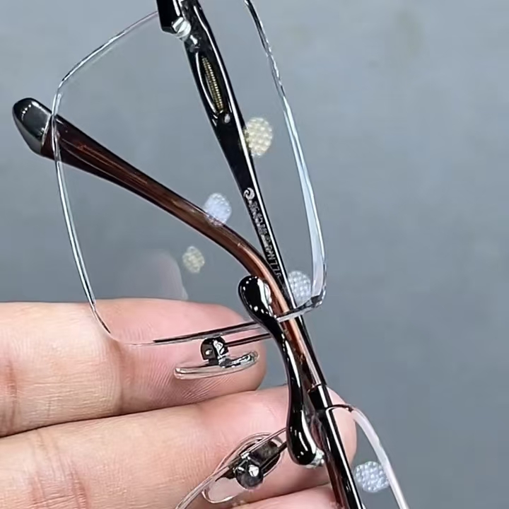 水晶老花眼时尚高档百搭抗疲劳无边框耐刮耐磨石头眼镜无框石头镜