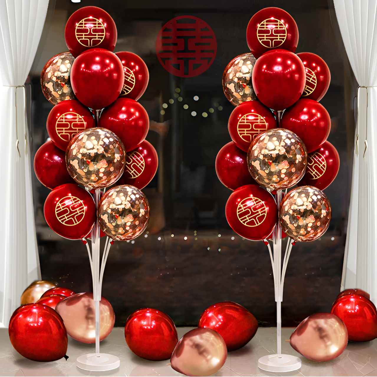 【拍一发二】结婚装饰立柱地飘婚礼松弛感厚婚房装扮布置气球装饰