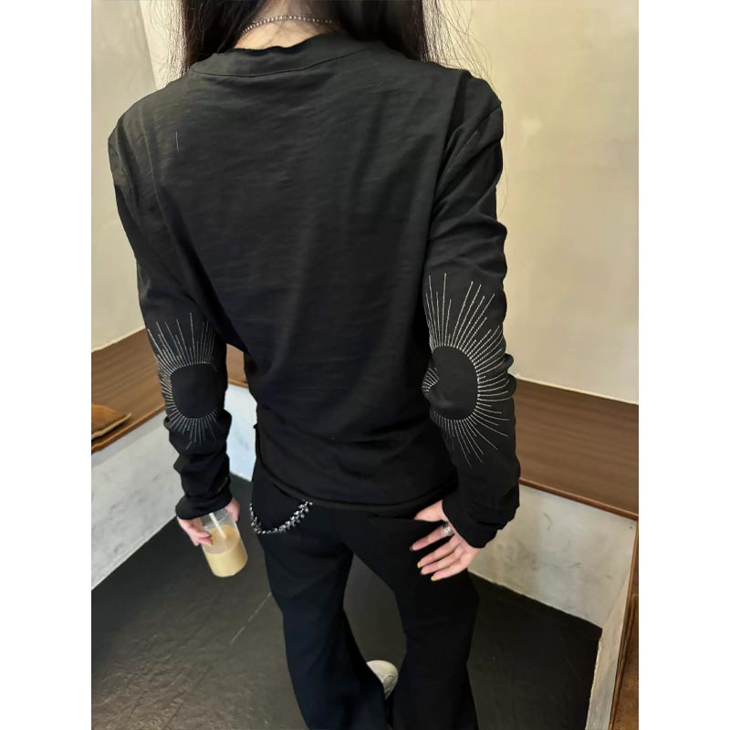 美式高街长袖t恤男春秋季cleanfit亨利领体恤衫显瘦修型内搭打底