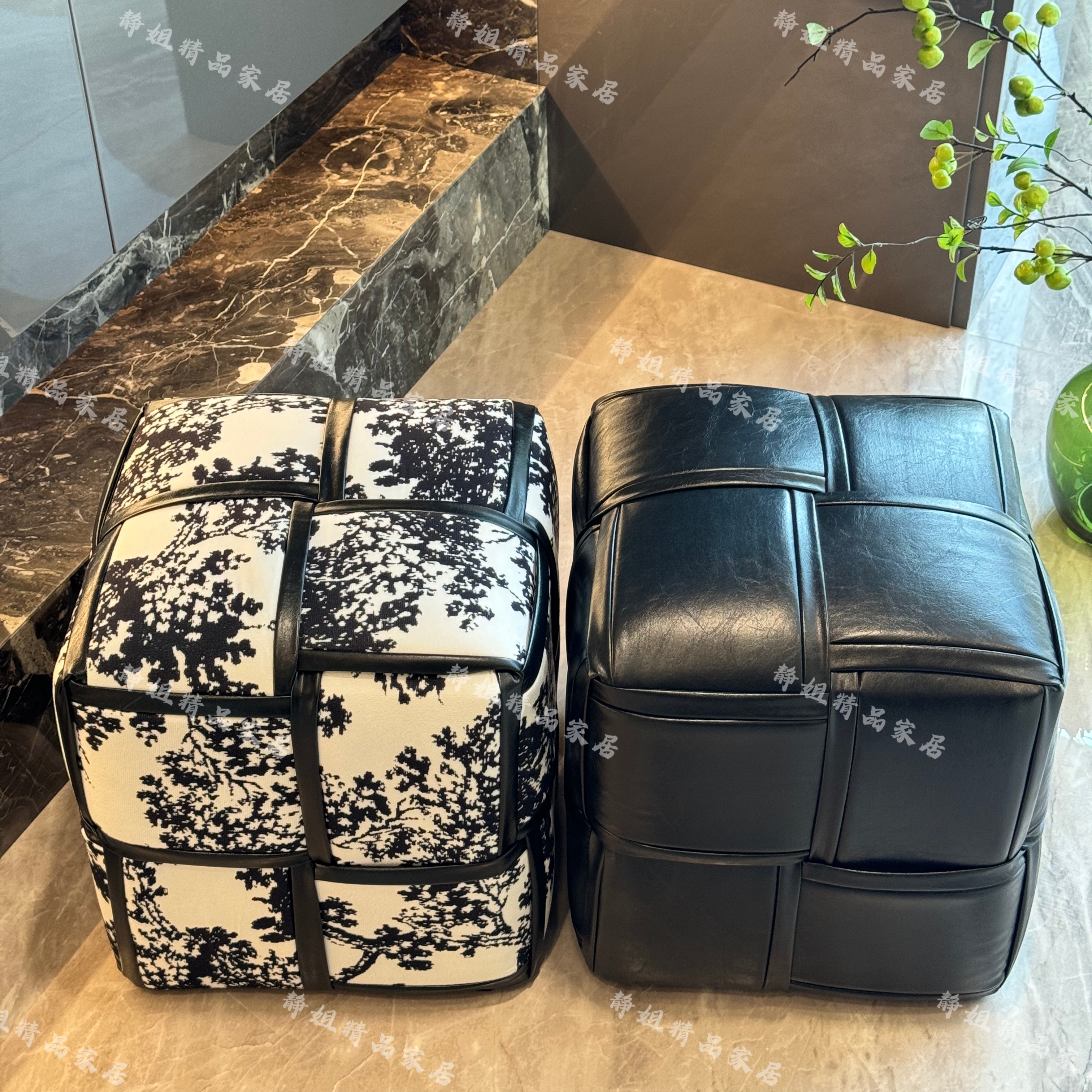 丛林轻奢魔方凳坐凳换鞋凳矮凳方凳客厅方凳