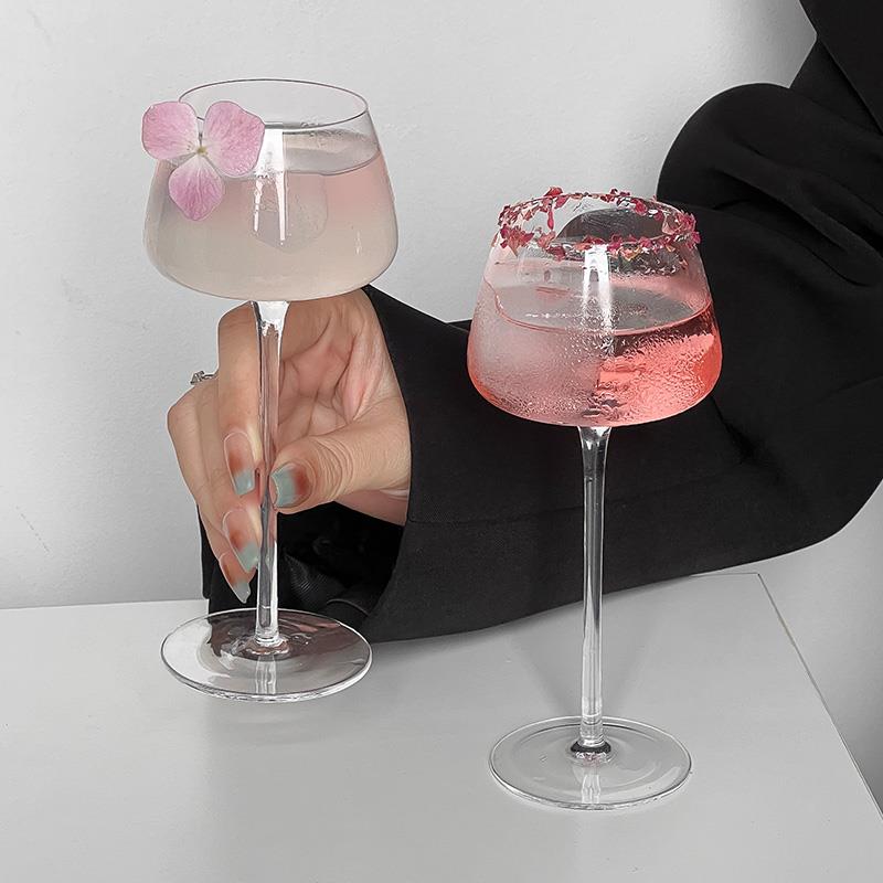 奥禾日式木村高脚水晶塔杯酒吧鸡尾酒杯马天尼杯ins果酒杯女士特
