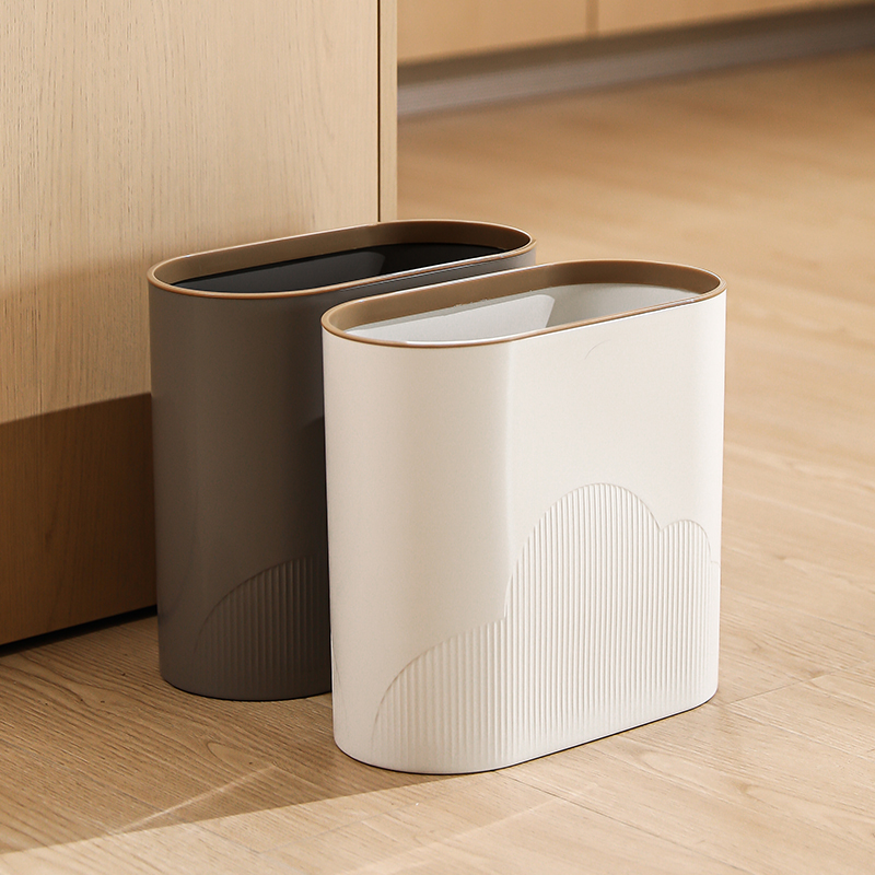 垃圾桶家用卫生间厕所厨房专用无盖高颜值夹缝窄缝大容量压圈纸篓