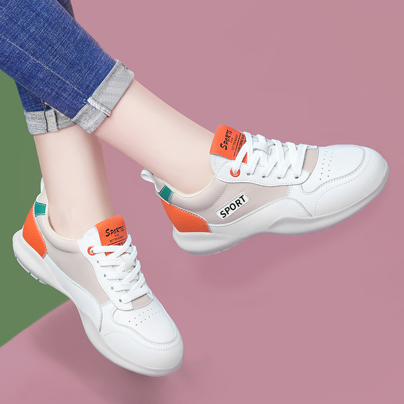 真皮小白鞋2025新款女秋季爆款豆豆鞋软底轻便百搭女士运动旅游鞋