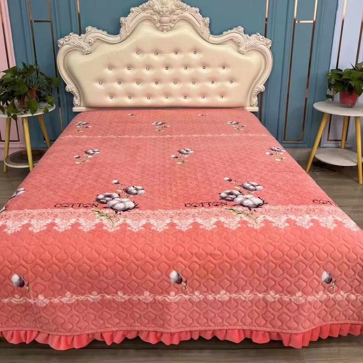 秋冬新款牛奶绒多功能床盖冬天可铺夏天可盖加厚大床加绒绗缝加大