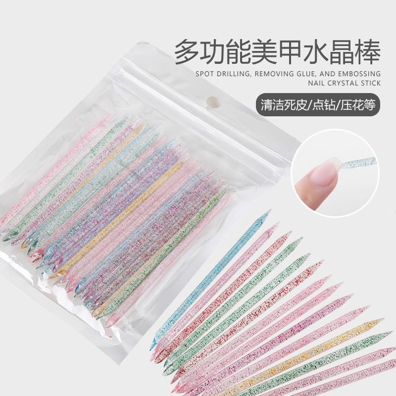 美甲水晶棒穿戴甲工具卸甲棒桔木塑料小木棒指甲卸果冻胶美甲钻饰