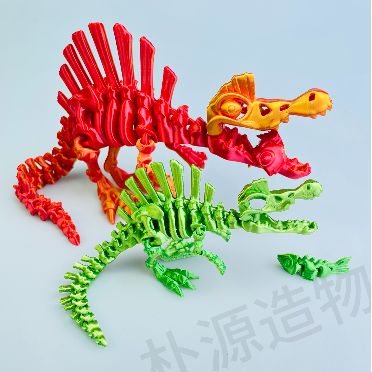 3d打印骨架棘龙恐龙模型摆件玩具关节可活动礼物送男友夜市摆摊