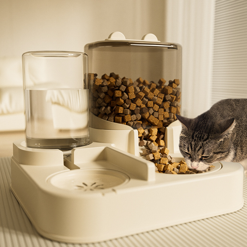 猫咪自动喂食器饮水机一体猫食盆猫碗狗碗双碗狗狗猫咪喝水碗宠物
