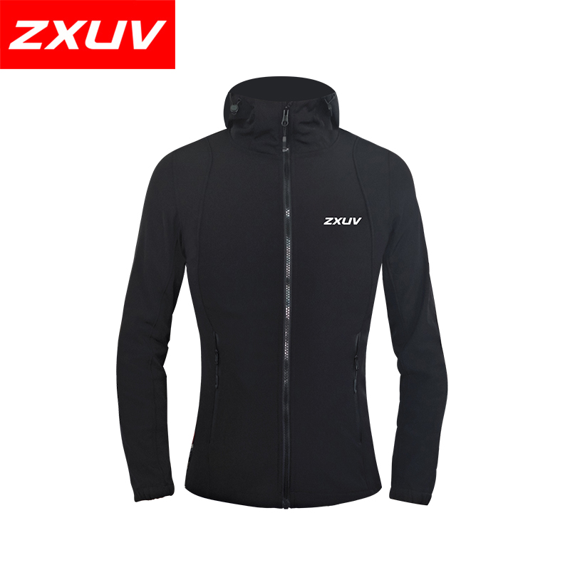 ZXUV8118软壳衣女款户外连帽加绒防风保暖防泼水户外跑步休闲外套