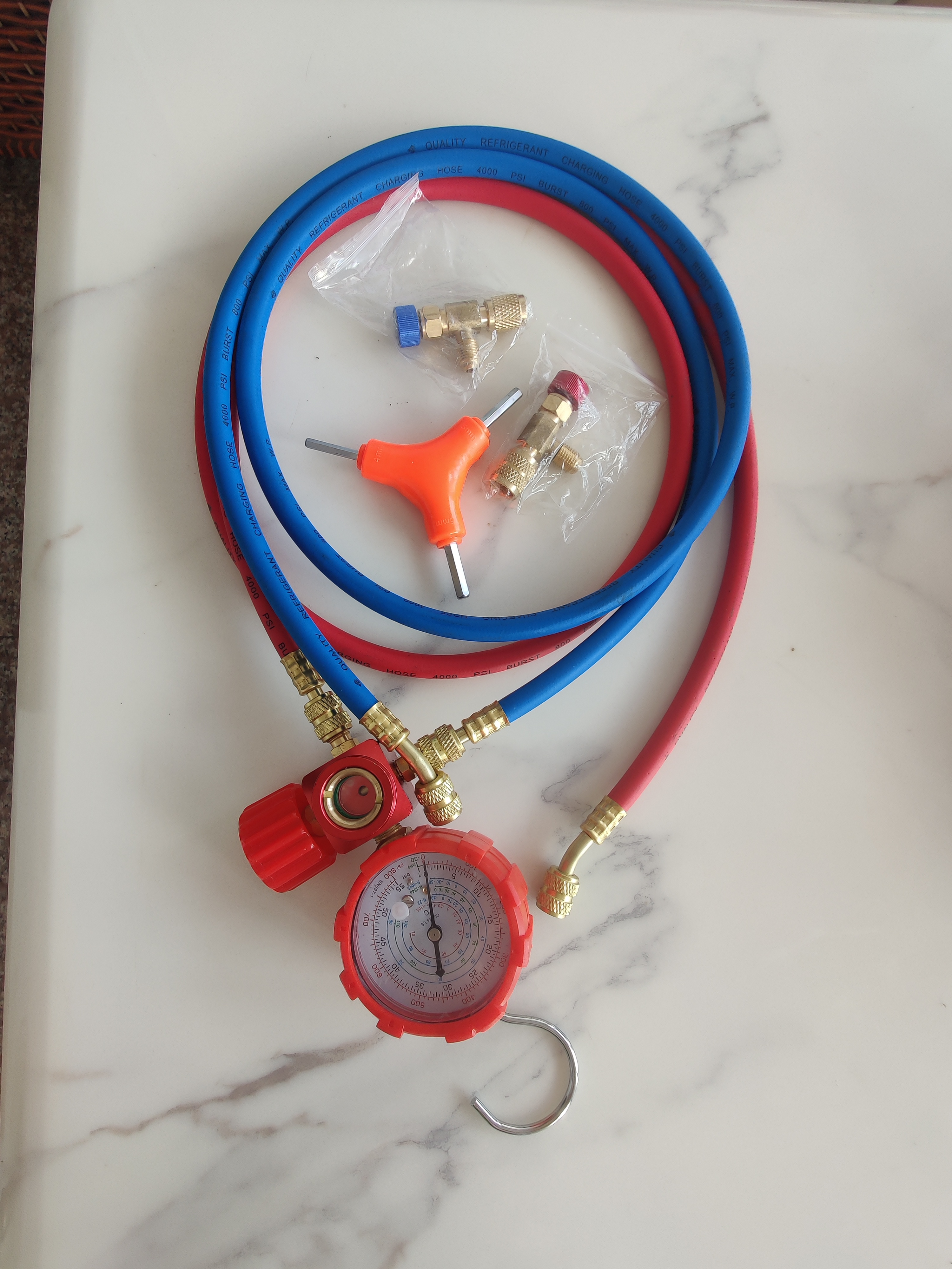 空调加氟套装，压力表，加氟管，安全阀