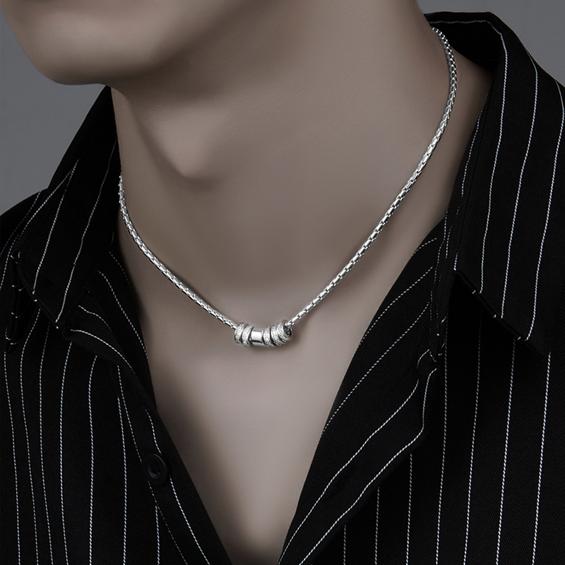 钛钢项链 钛钢圆环锁骨链蛇骨小蛮腰项链男士潮牌男款潮流百搭