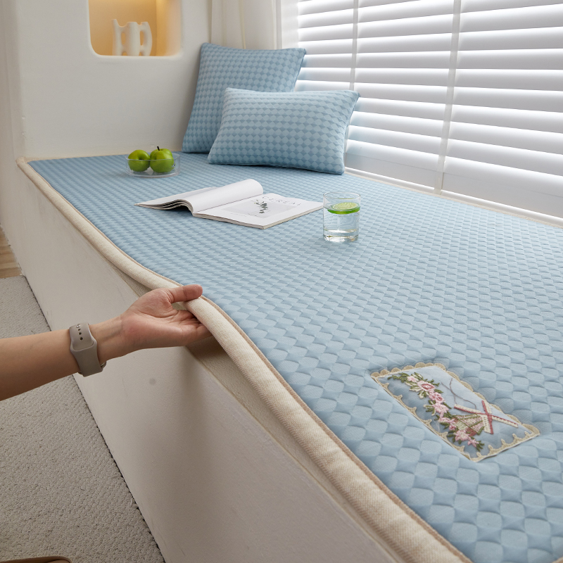 2024新款夏季凉豆豆飘窗垫防滑冰丝加厚窗台海绵坐垫阳台垫榻榻米