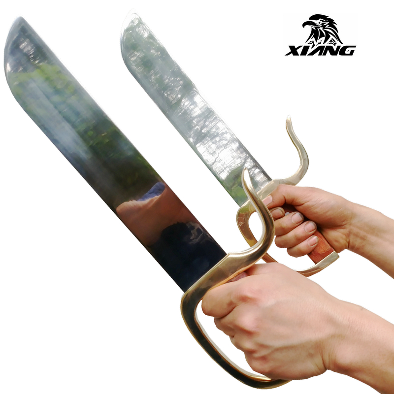 广州响牌咏春拳八斩双刀未开刃武术表演用不锈钢纯铜训练蝴蝶双刀