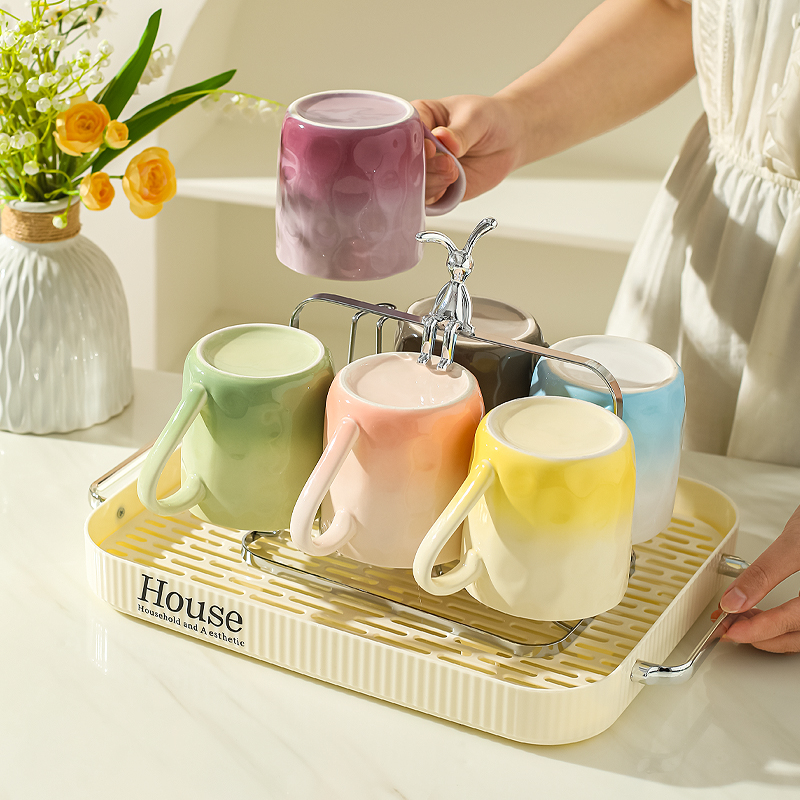 川岛屋渐变马克杯陶瓷喝水杯家用特别好看的漂亮杯子办公室咖啡杯