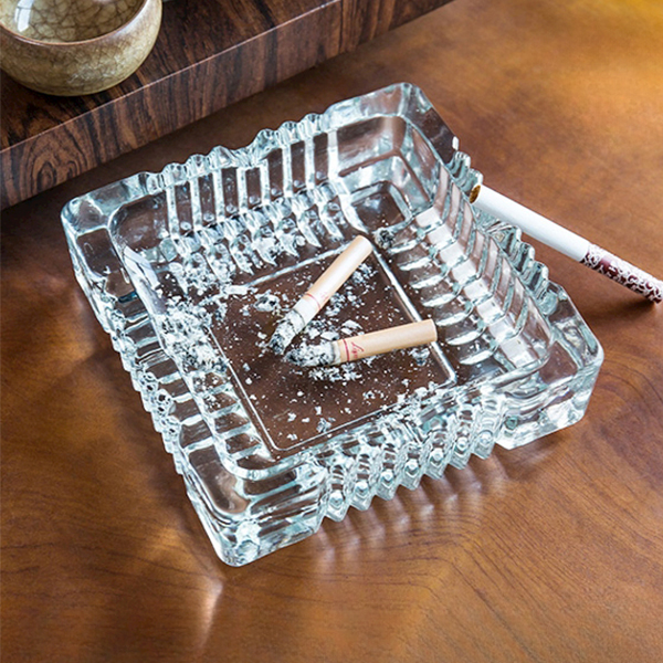 【宠粉福利包邮】水晶方形玻璃烟灰缸家用客厅办公室轻奢高级感