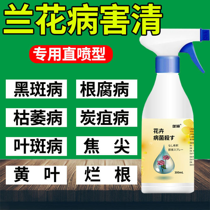 兰花专用肥料黑斑病叶斑病炭疽病黄叶焦尖免稀释兰草除菌剂营养液