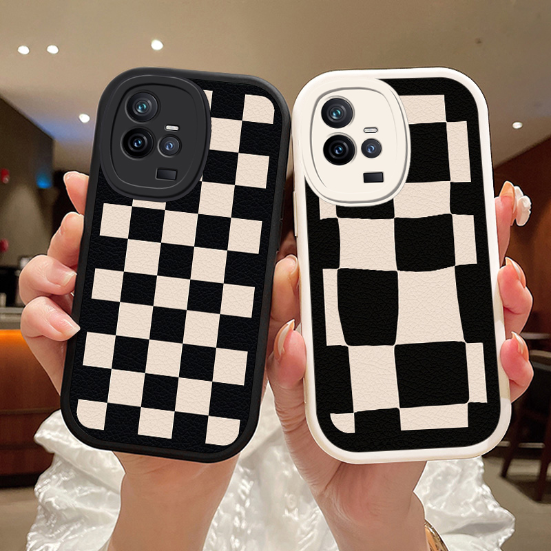 黑白格适用IQOO11S手机壳vivoiqoo11s女款高级保护套硅胶防摔软壳
