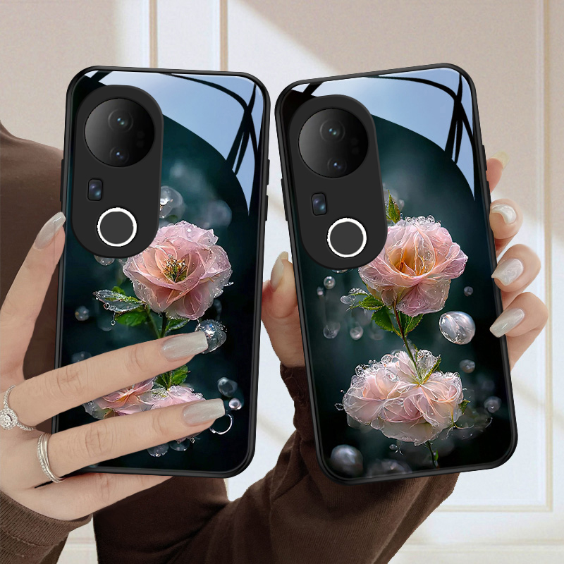 水润花适用vivoS20手机壳vivoS20Pro可爱女款限量外壳玻璃新款时
