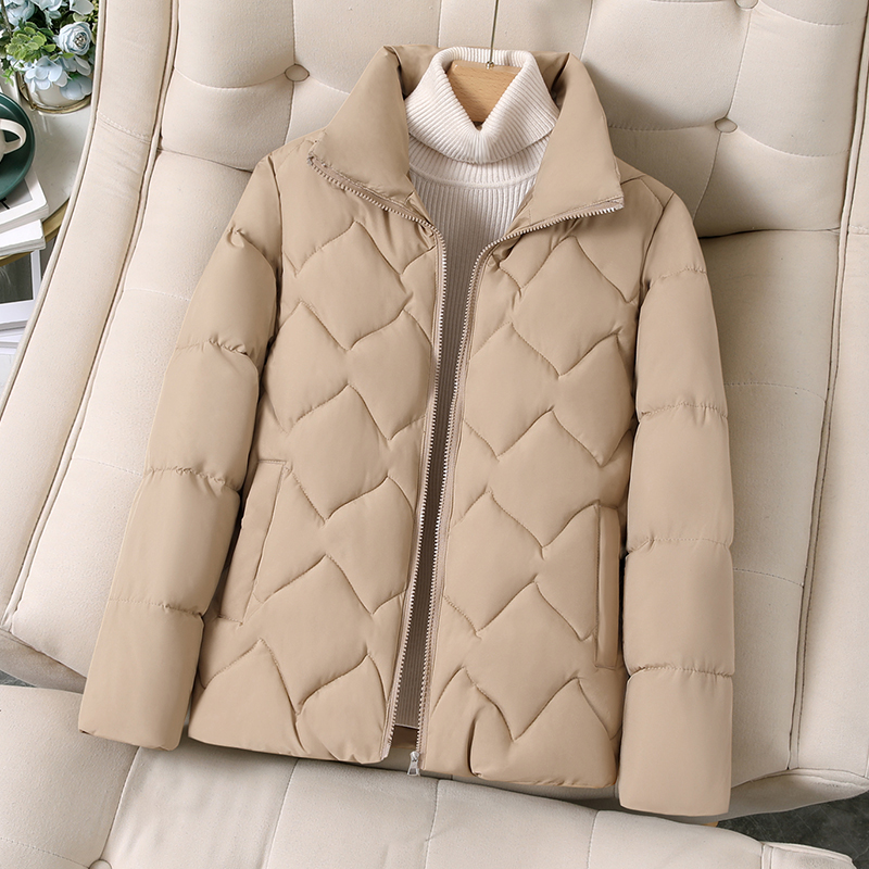 韩版2025秋冬新款时尚大码加厚保暖棉衣宽松立领百搭棉袄外套