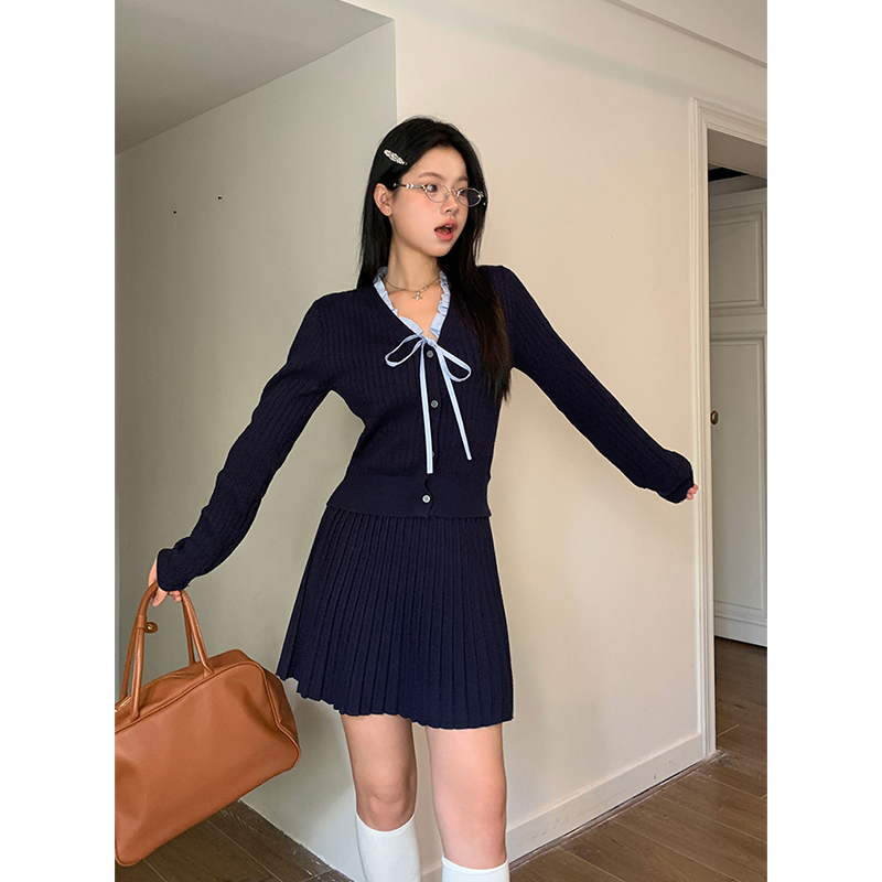 番茄妹妹Tomatosister针织套装女秋冬减龄穿搭高级感独特两件套