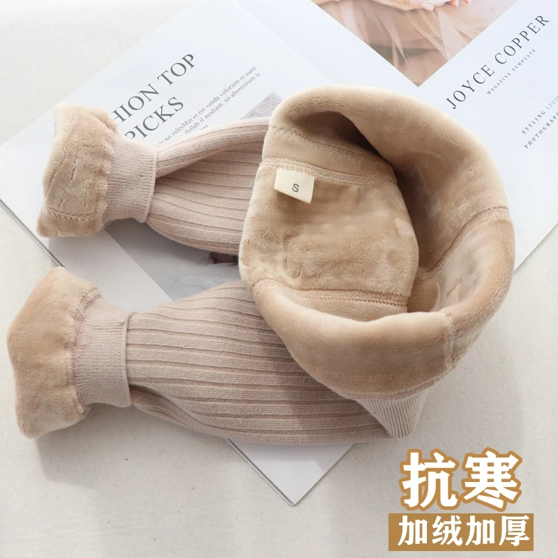 宝宝打底裤秋冬加绒婴儿保暖裤大屁股男女童九分长裤子冬装厚M510