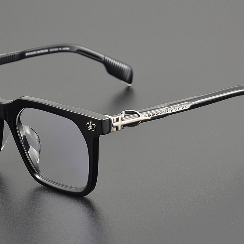 克罗钛刀加宽黑框眼镜框高级半框近视黑框素颜定制成品光学眼镜