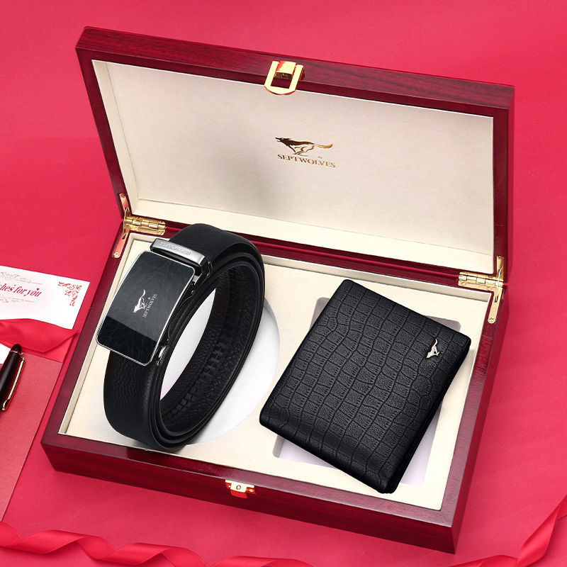 七匹狼男士钱包皮带高档礼盒套装真皮正品情人节礼物送男朋友老公