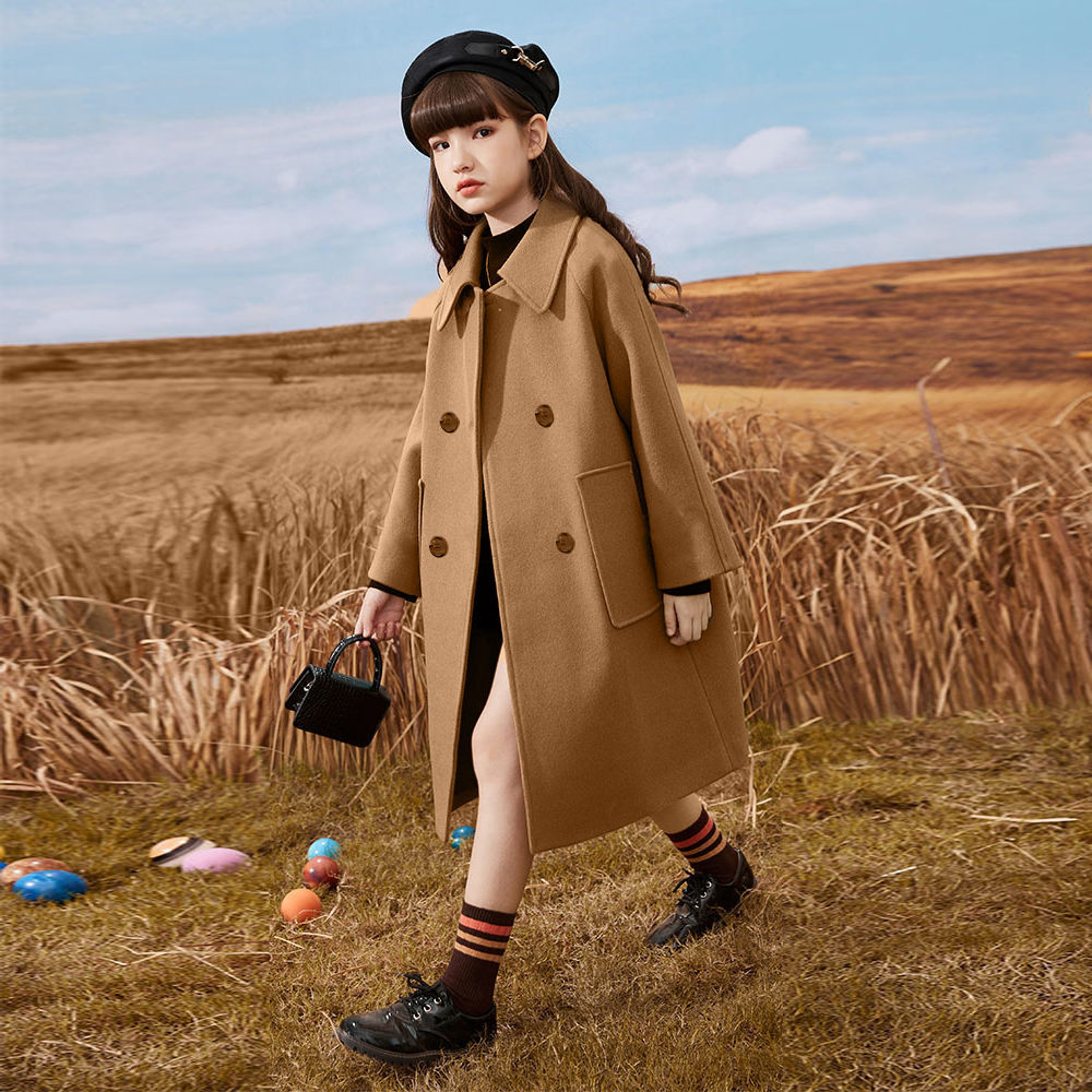 女童轻奢羊绒大衣高端羊毛外套儿童呢大衣秋冬2025新款风衣外套