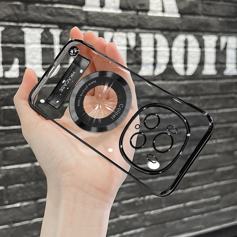 适用荣耀magic6/6pro/5/5pro系列电镀无边框磁吸贴电镀支架手机壳