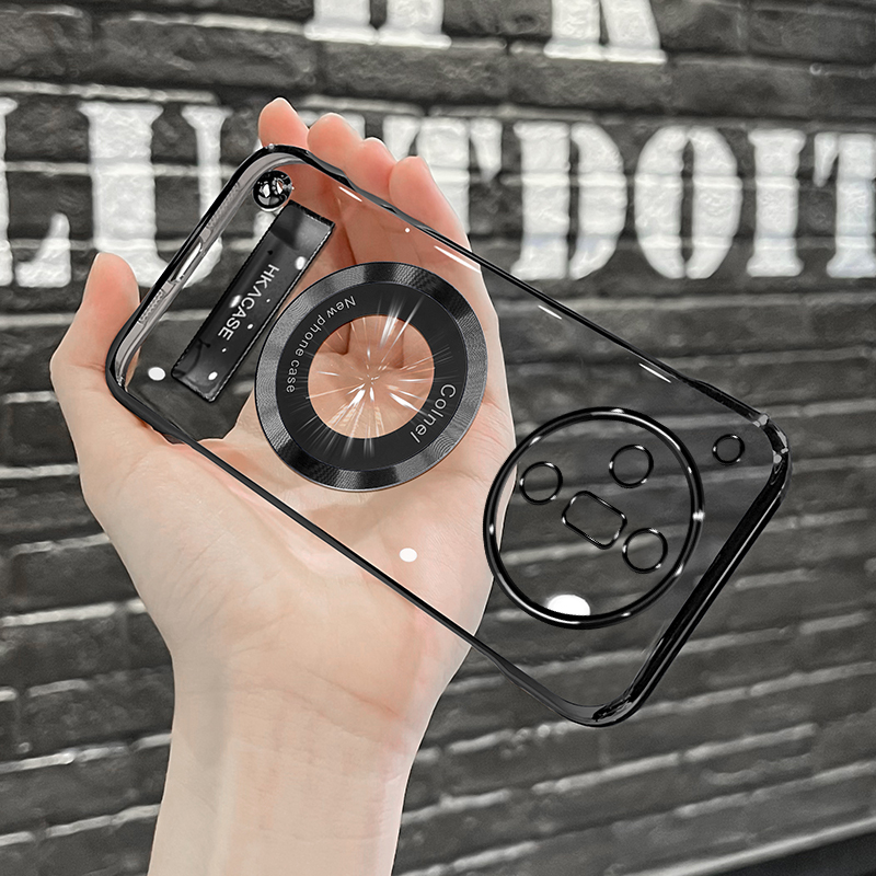 适用oppofindx7高级感超薄电镀无边框磁吸贴电镀支架手机壳