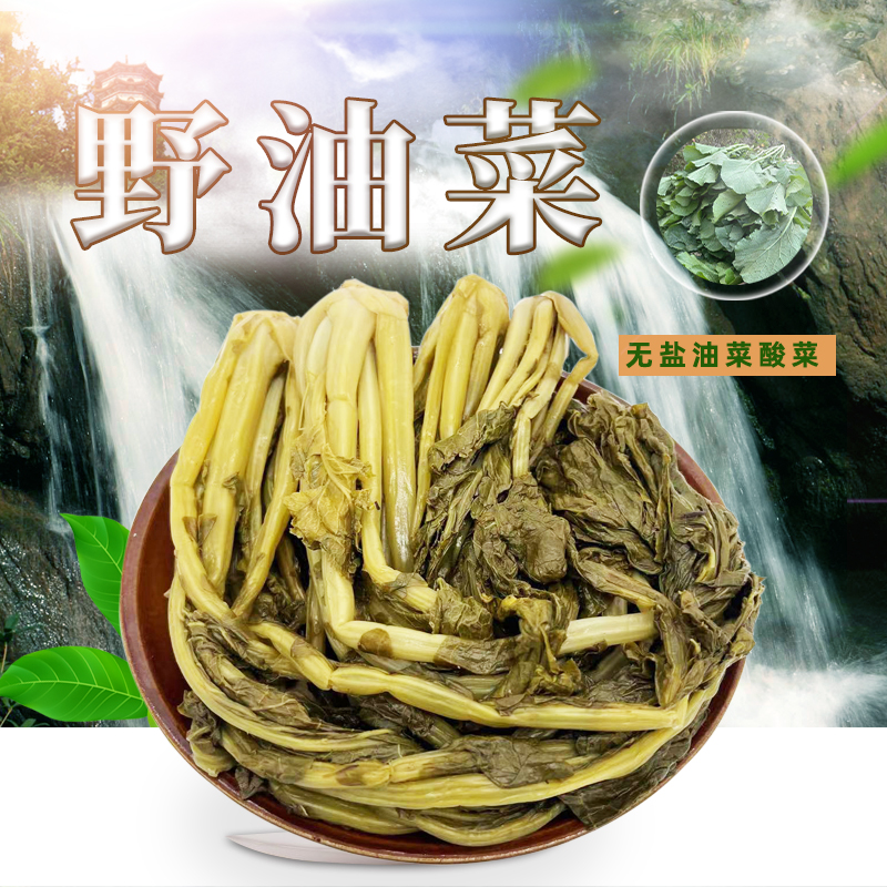 安康岚皋好吃农家味道下饭泡菜高山野油菜酸菜新鲜美味散装浆水菜