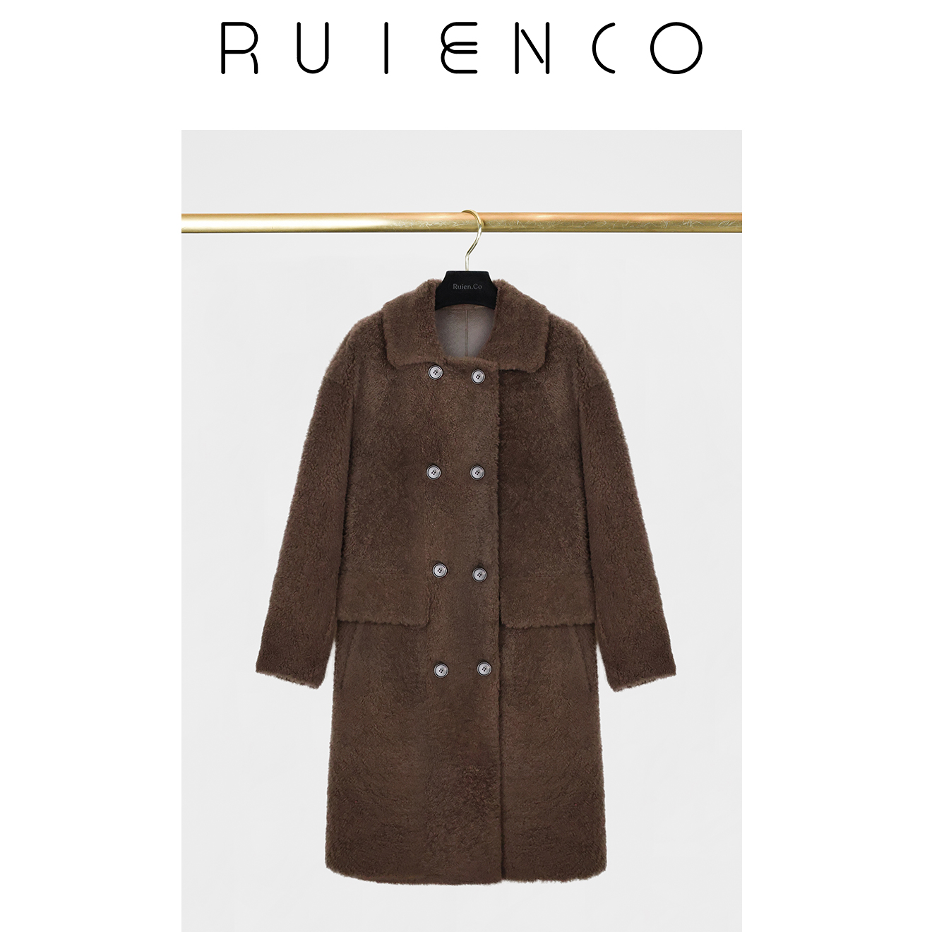 RuienCo.卷卷冬日 南非进口奥尔良希尔羊毛长袖大衣外套