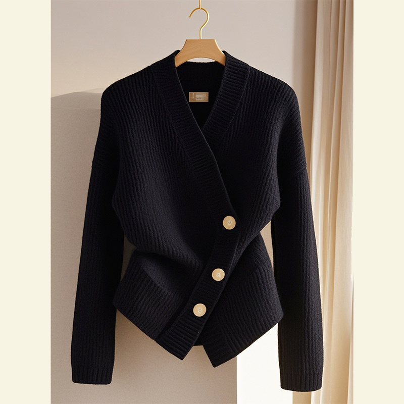 毛衣气质开衫冬季时尚洋气独特别致绝美感宽松软糯糯韩系风针织衫