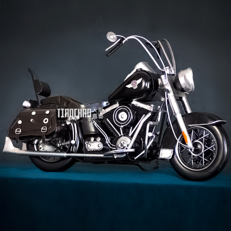 哈雷金属机车摩托车模型手工复古赛车1/6比例个性宿舍装饰礼物品