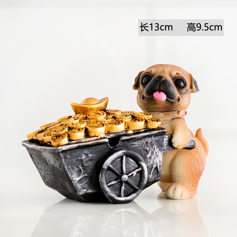 小狗烟灰缸创意个性潮流防飞灰家用客厅可爱办公室防烟味装饰摆件