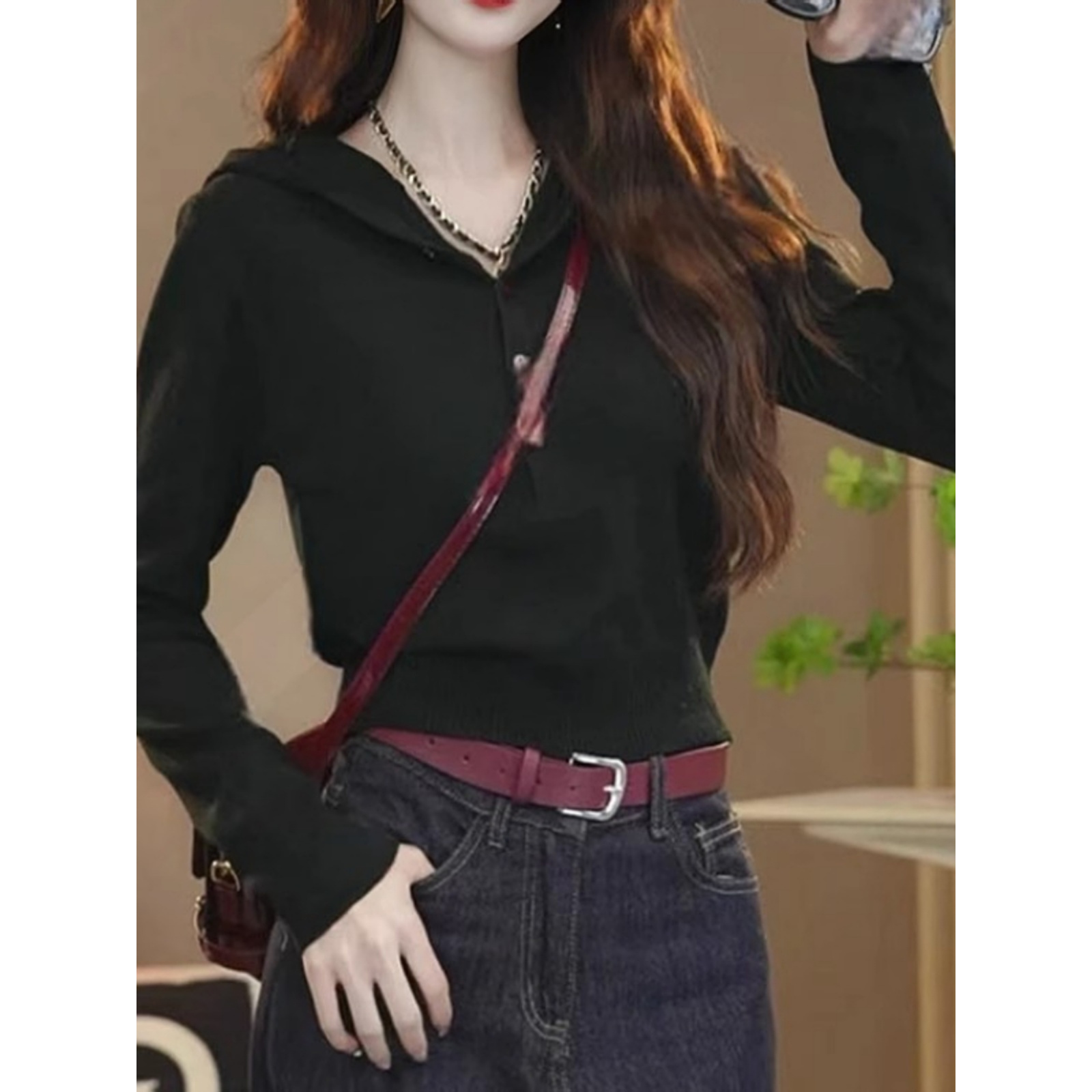 设计感秋季长袖薄款针织毛衣上衣宽松大码外穿毛衫秋冬内搭打底衫