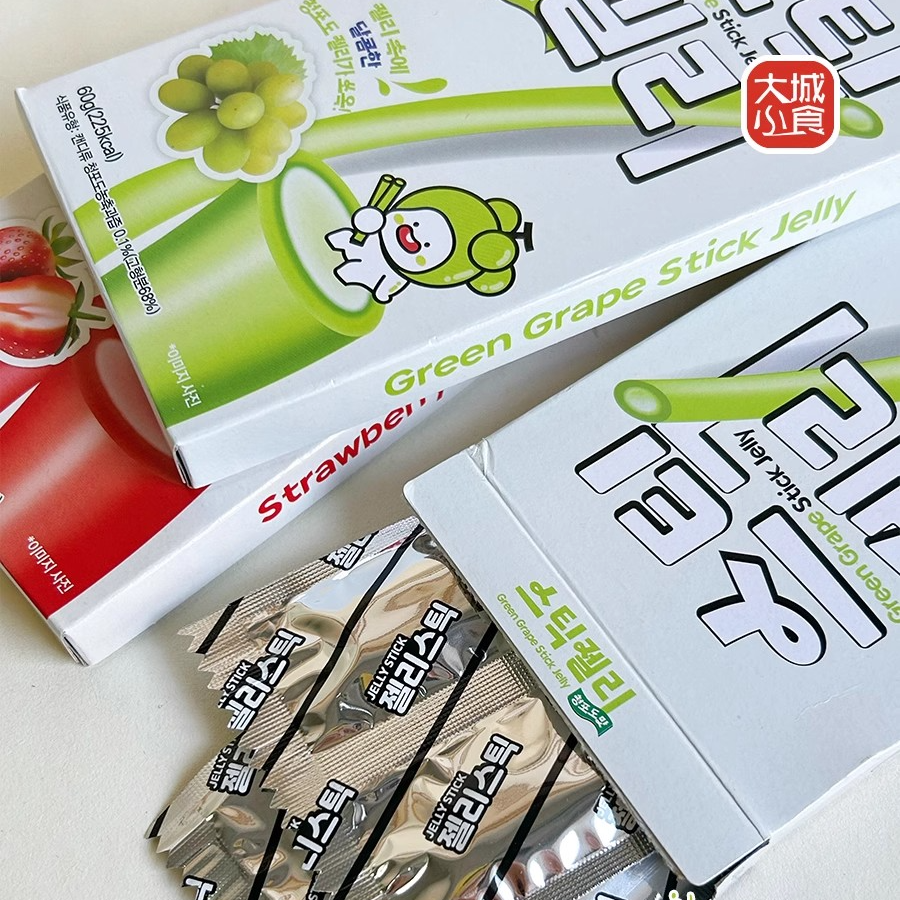 韩国进口YEM青葡萄草莓味长条软糖60g儿童夹心糖果休闲食品小零食