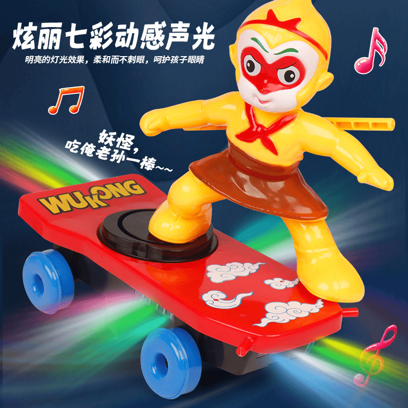 蜘蛛人侠特技滑板车电动翻滚摔不倒翁灯光音乐万向旋转男儿童玩具