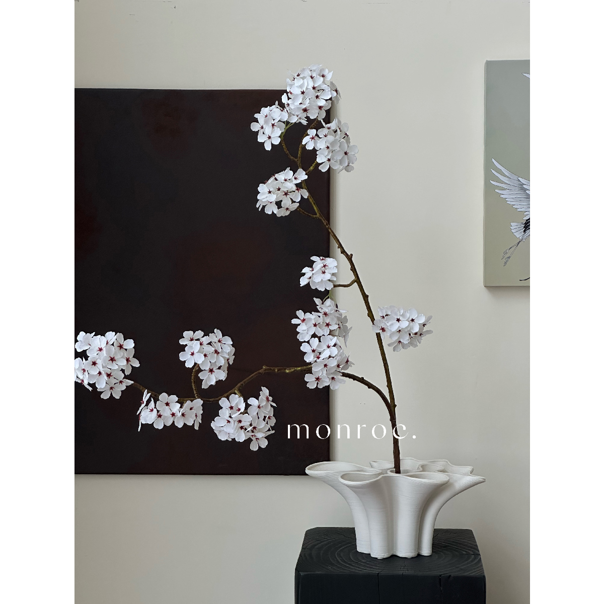 梨花 仿真花白色假花摆设摆件装饰杏花樱花单支侘寂家居玄关日式