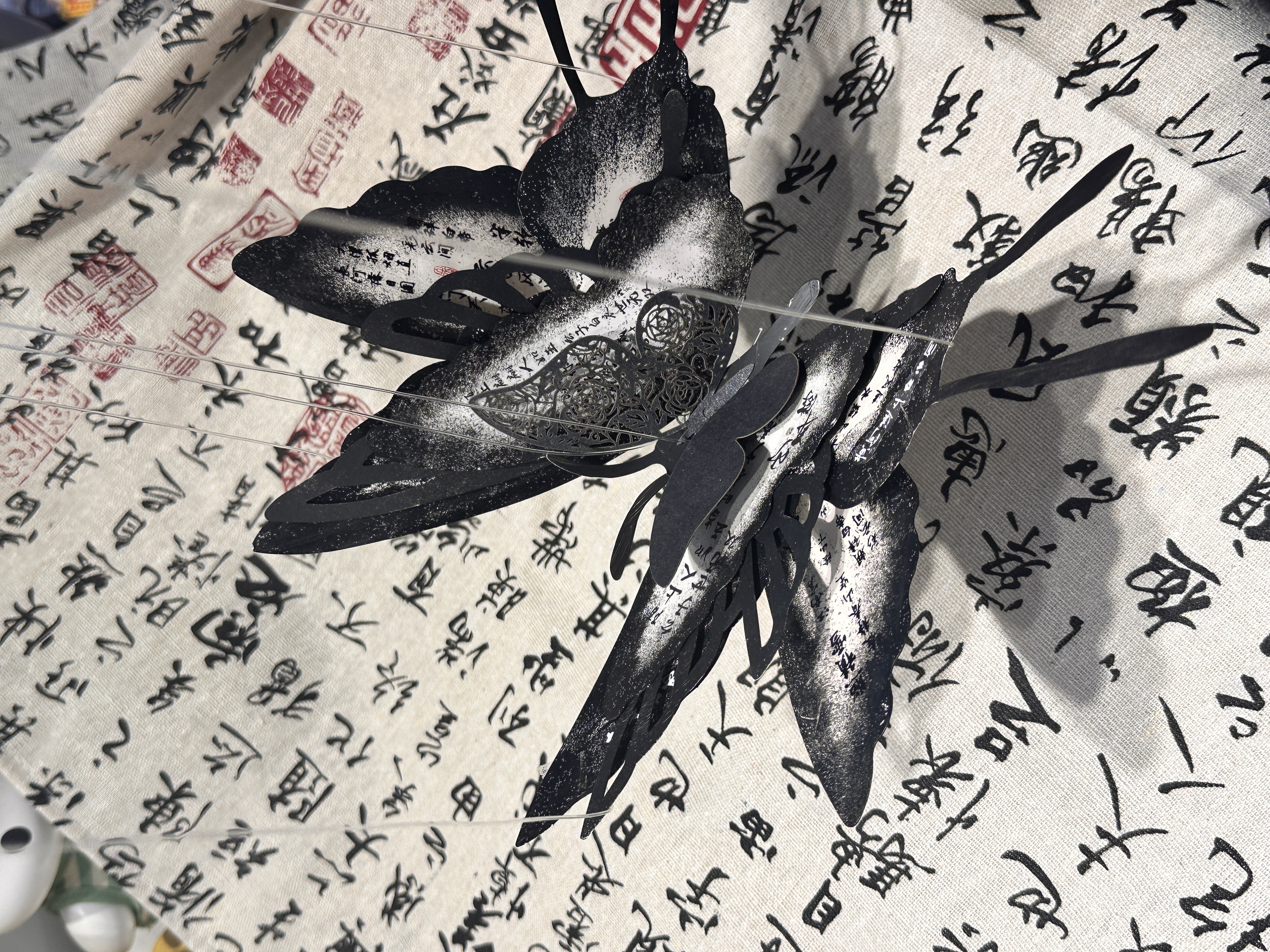 【爱宝】古风傀儡蝴蝶手工diy材料包书法牵丝蝴蝶国风会飞的蝴蝶