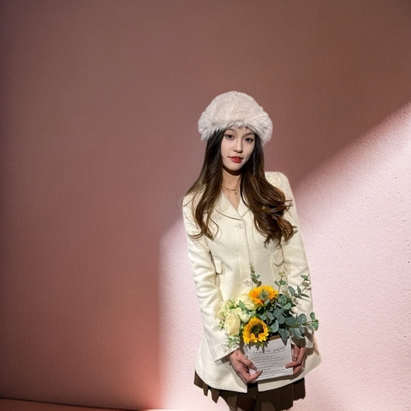 GIRDEAR/哥弟冬款羊毛新款温柔高级显瘦翻领秋冬大衣1400396