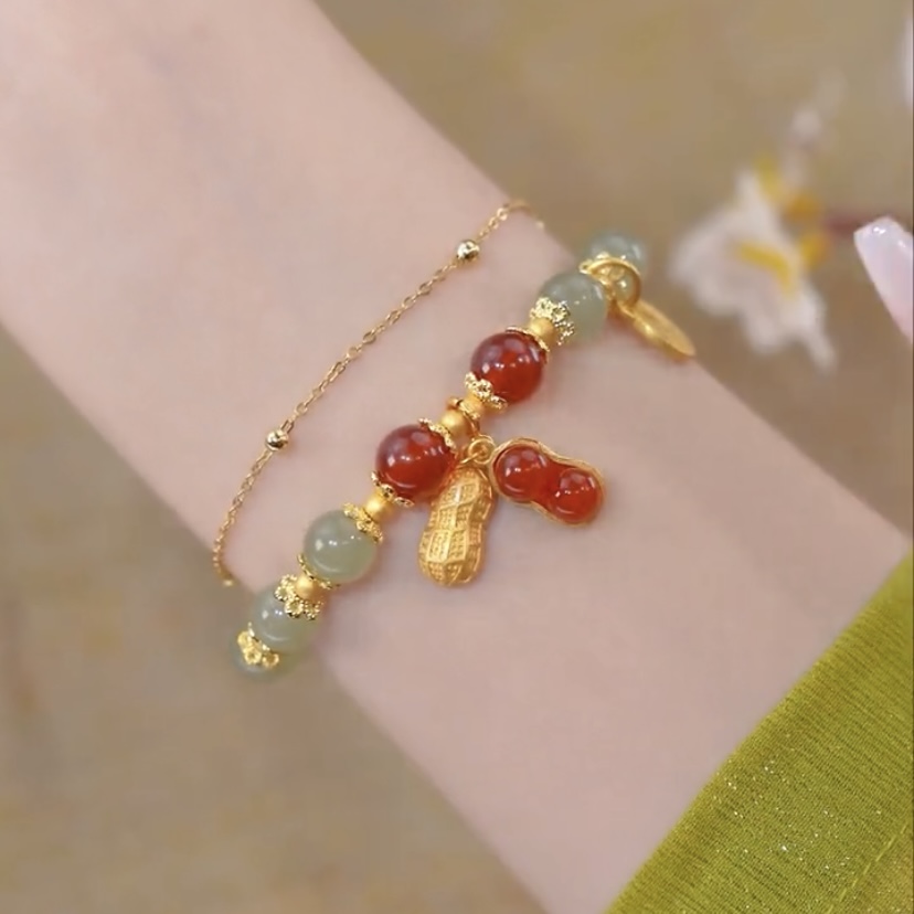 【好事发生】花生手链女款2025新款轻奢个性首饰送七夕礼物