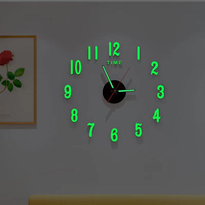 夜光免打孔挂钟个性简约现代时钟挂墙家用网红客厅墙上创意高档表
