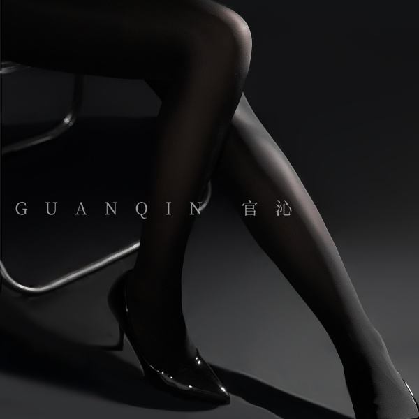 官沁「大码马油」油亮显瘦网红美肤高弹连裤袜光腿性感黑色丝袜