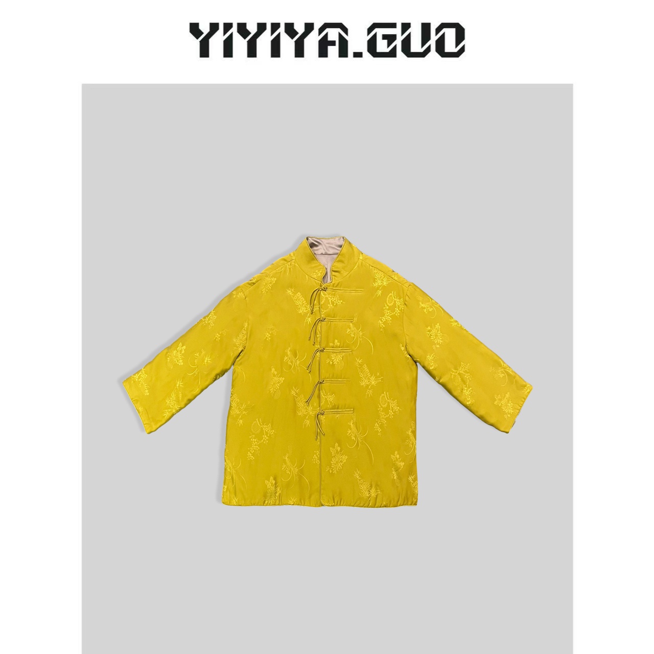 yiyiya.Guo艺艺/YIYIYA.GUO黄色立领长袖盘扣上衣WT0571
