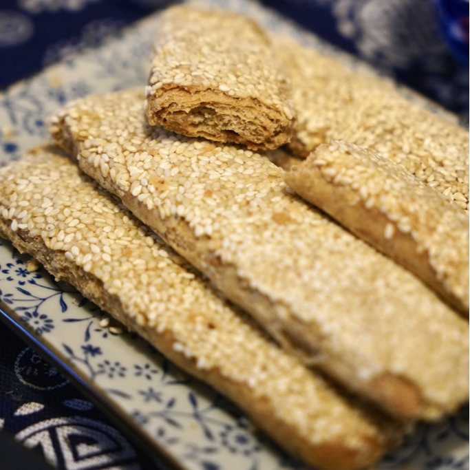 千之寿荞麦面 无蔗糖 有芝麻手工南通特产鲜香酥脆如皋丁堰脆饼