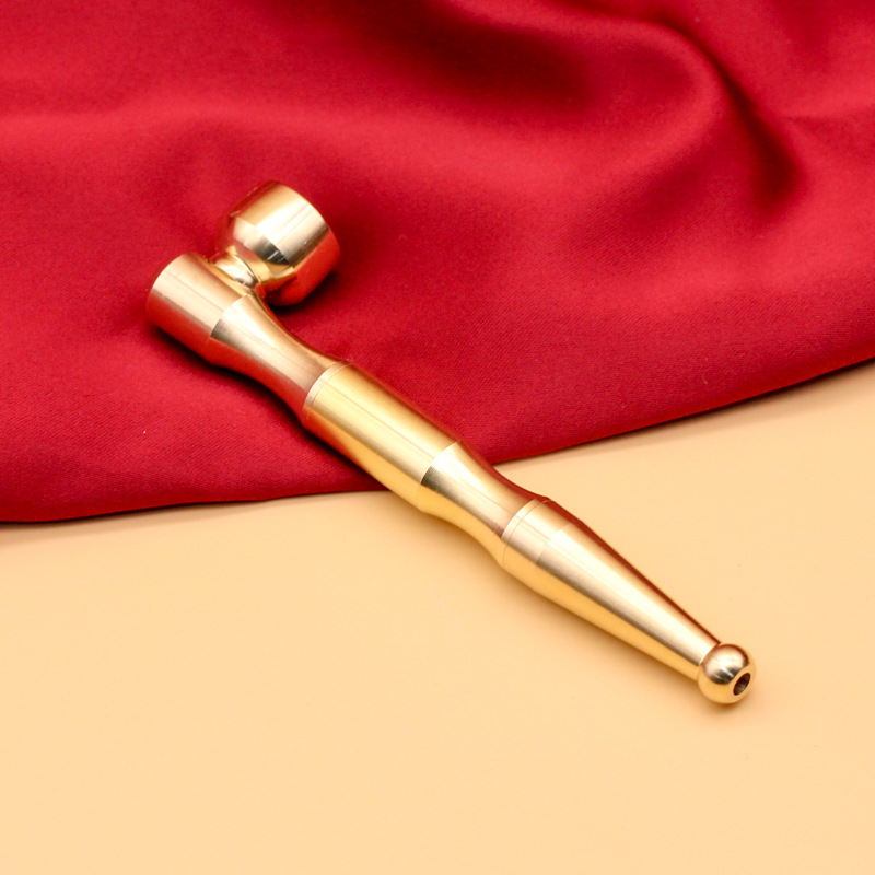 黄铜烟斗短款烟嘴便携式铜烟杆带过滤芯旱烟两用可拆卸清洗