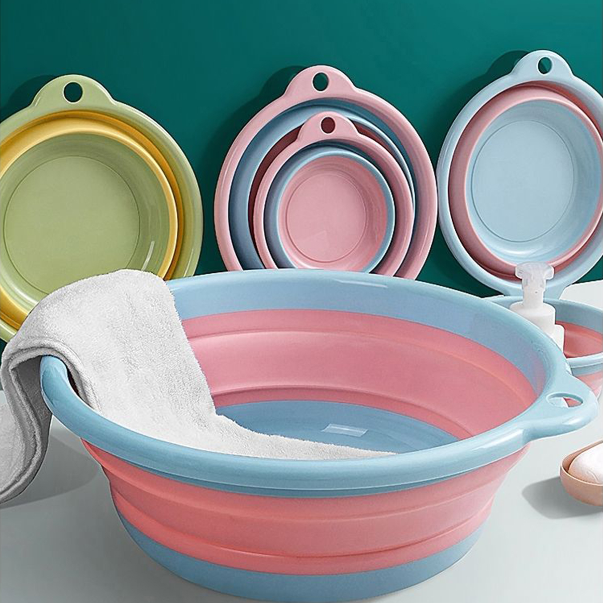 可折叠洗脸盆家用大小号学生宿舍婴儿洗衣盆便携式压缩旅行加厚